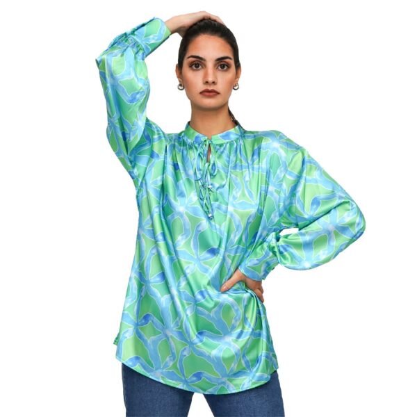 Middle Blue Green Blouse - Image 2