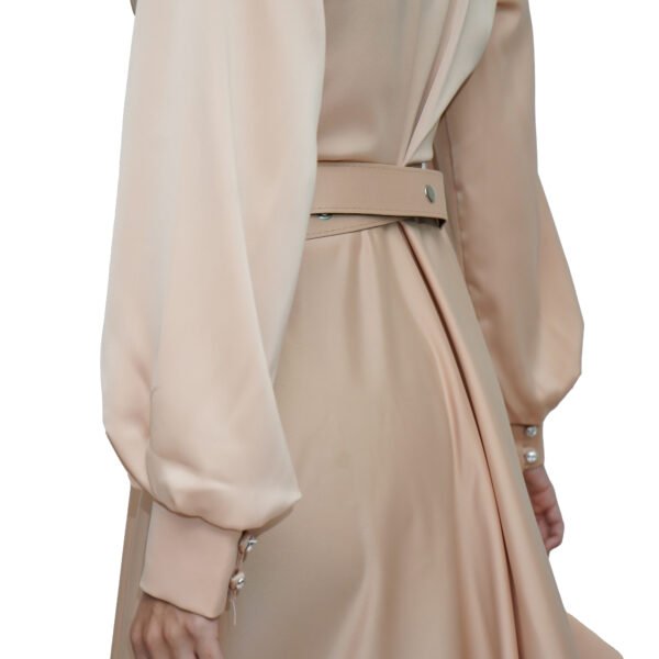 Pastel Beige Gold Long Dress - Image 3